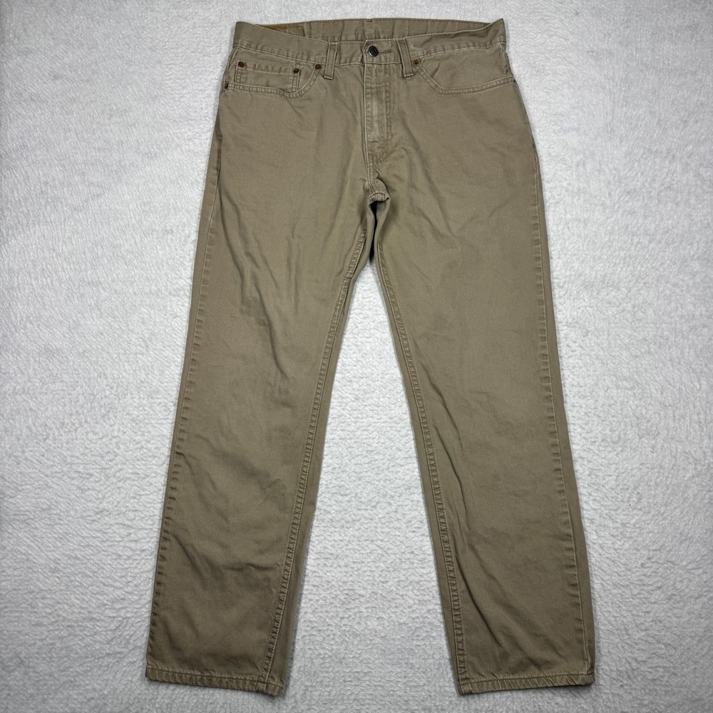 Levis 559 Relaxed Straight Jeans Tan Khaki Pants Men's Size 34x32